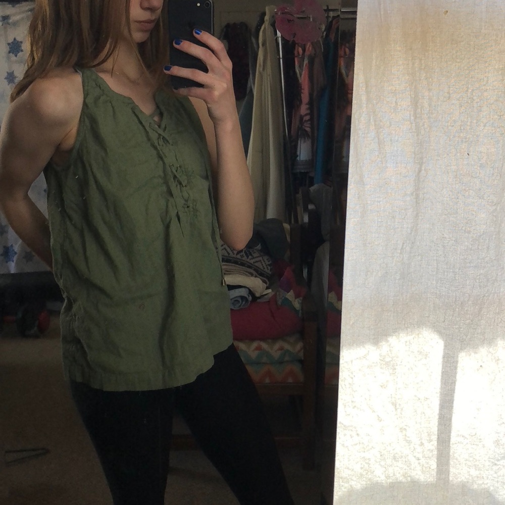 Green tank top
